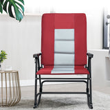 NNECW Foldable Rocking Chair with High Back and Armrest for Outdoor and Patio-Red