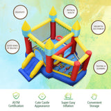 NNECW Inflatable Bounce House with Slide & Basketball & 100 Ocean Balls