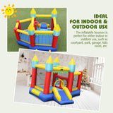 NNECW Inflatable Bounce House with Slide & Basketball & 100 Ocean Balls