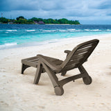 NNECW Adjustable Chaise Lounge Chair with Built-In Wheels for Patio Brown