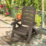 NNECW Adjustable Chaise Lounge Chair with Built-In Wheels for Patio Brown