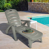 NNECW Adjustable Chaise Lounge Chair with Built-In Wheels for Patio Turquoise