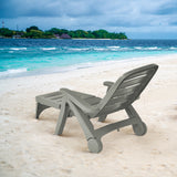 NNECW Adjustable Chaise Lounge Chair with Built-In Wheels for Patio Turquoise
