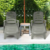 NNECW Adjustable Chaise Lounge Chair with Built-In Wheels for Patio Turquoise