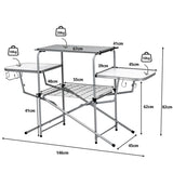 NNECW Folding Camping Table with Storage Lower Shelf & Hook & Carry Bag