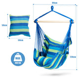 NNECW Hanging Rope Swing Seat with 2 Seats for Outdoor Play-Blue