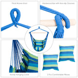NNECW Hanging Rope Swing Seat with 2 Seats for Outdoor Play-Blue