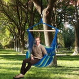 NNECW Hanging Rope Swing Seat with 2 Seats for Outdoor Play-Blue