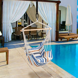 NNECW Hanging Rope Swing Seat with 2 Seats for Outdoor Play-Beige