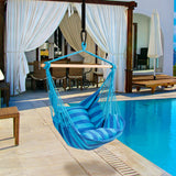 NNECW Hanging Rope Swing Seat with 2 Seats for Outdoor Play-Navy