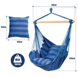NNECW Hanging Rope Swing Seat with 2 Seats for Outdoor Play-Navy