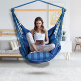 NNECW Hanging Rope Swing Seat with 2 Seats for Outdoor Play-Navy