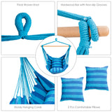 NNECW Hanging Rope Swing Seat with 2 Seats for Outdoor Play-Navy