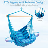 NNECW Hanging Rope Swing Seat with 2 Seats for Outdoor Play-Navy