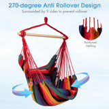 NNECW Hanging Rope Swing Seat with 2 Seats for Outdoor Play-Red