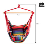 NNECW Hanging Rope Swing Seat with 2 Seats for Outdoor Play-Red