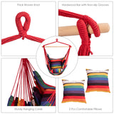 NNECW Hanging Rope Swing Seat with 2 Seats for Outdoor Play-Red