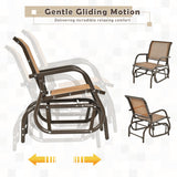 NNECW Outdoor Single Swing Glider Rocking Chair for Backyard-Brown