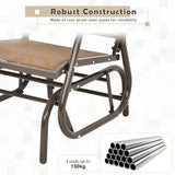 NNECW Outdoor Single Swing Glider Rocking Chair for Backyard-Brown