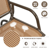 NNECW Outdoor Single Swing Glider Rocking Chair for Backyard-Brown