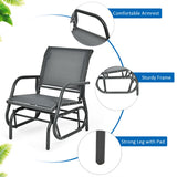 NNECW Outdoor Single Swing Glider Rocking Chair for Backyard