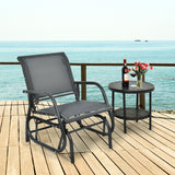 NNECW Outdoor Single Swing Glider Rocking Chair for Backyard