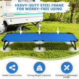 NNECW Portable Folding Camping Cot with Sturdy Metal Frame for Camping-Blue