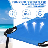 NNECW Portable Folding Camping Cot with Sturdy Metal Frame for Camping-Blue