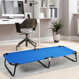 NNECW Portable Folding Camping Cot with Sturdy Metal Frame for Camping-Blue