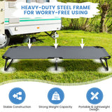 NNECW Portable Folding Camping Cot with Sturdy Metal Frame for Camping-Grey