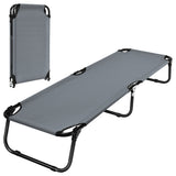 NNECW Portable Folding Camping Cot with Sturdy Metal Frame for Camping-Grey