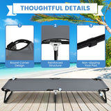 NNECW Portable Folding Camping Cot with Sturdy Metal Frame for Camping-Grey