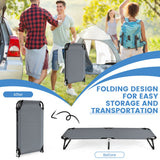 NNECW Portable Folding Camping Cot with Sturdy Metal Frame for Camping-Grey