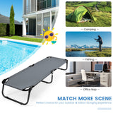NNECW Portable Folding Camping Cot with Sturdy Metal Frame for Camping-Grey