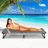 NNECW Portable Folding Camping Cot with Sturdy Metal Frame for Camping-Grey