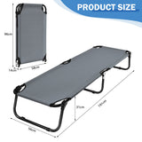 NNECW Portable Folding Camping Cot with Sturdy Metal Frame for Camping-Grey
