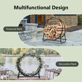 NNECW 76.5cm Fireplace Wood Storage Rack with Spacious Storage Capacity for Living Room/Outdoor