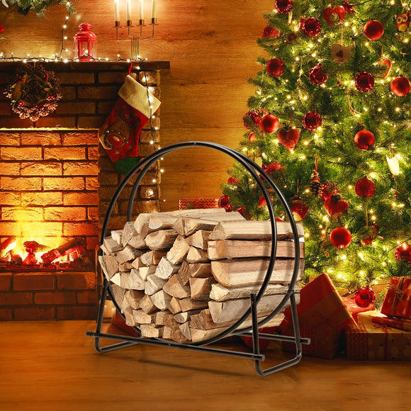 NNECW 76.5cm Fireplace Wood Storage Rack with Spacious Storage Capacity for Living Room/Outdoor