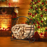 NNECW 76.5cm Fireplace Wood Storage Rack with Spacious Storage Capacity for Living Room/Outdoor