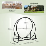 NNECW 76.5cm Fireplace Wood Storage Rack with Spacious Storage Capacity for Living Room/Outdoor