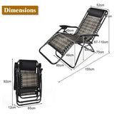 NNECW 2 Pieces Rattan Zero Gravity Lounge Chair with Pillow for Yard-Gray