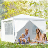NNECW Outdoor Patio Pavilion Screen Shelter with Large Canopy and Steel Tubes for Garden/Lawn/Patio