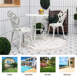 NNECW Cast Aluminum Patio Bistro Set with 2 Chairs for Balcony & Poolside