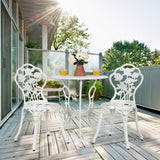 NNECW Cast Aluminum Patio Bistro Set with 2 Chairs for Balcony & Poolside