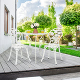 NNECW Cast Aluminum Patio Bistro Set with 2 Chairs for Balcony & Poolside