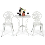 NNECW Cast Aluminum Patio Bistro Set with 2 Chairs for Balcony & Poolside