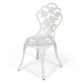 NNECW Cast Aluminum Patio Bistro Set with 2 Chairs for Balcony & Poolside