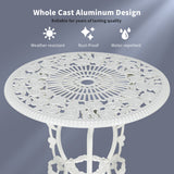 NNECW Cast Aluminum Patio Bistro Set with 2 Chairs for Balcony & Poolside