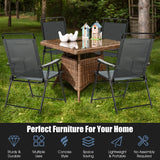 NNECW 4 Pieces Folding Chairs with Ergonomic Backrest for Outdoor