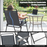 NNECW 4 Pieces Folding Chairs with Ergonomic Backrest for Outdoor